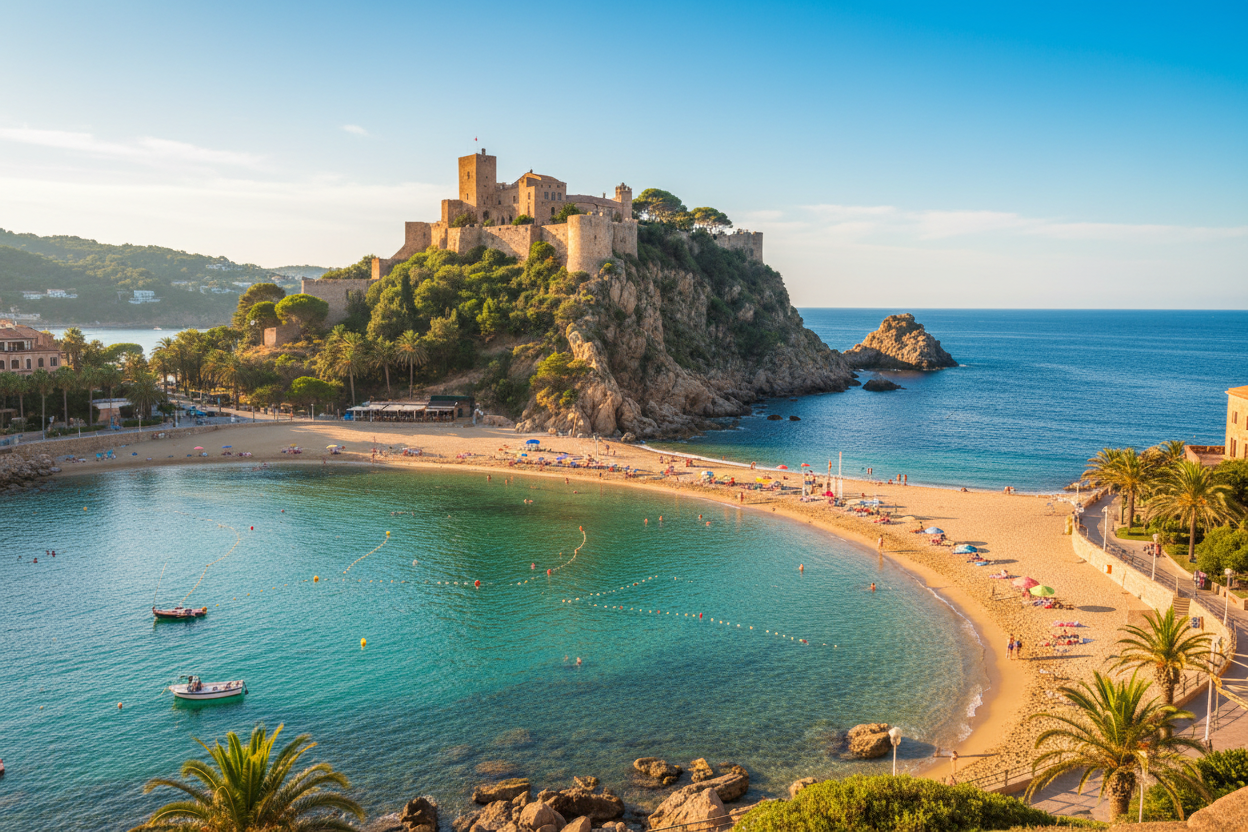 Tossa de Mar Costa Brava - castello medievale e spiaggia