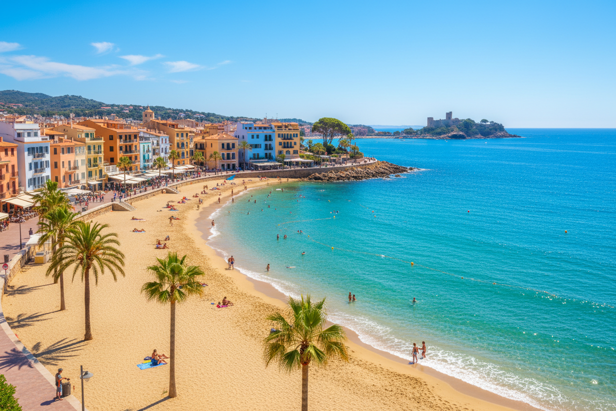 Lloret de Mar Costa Brava - spiaggia con mare turchese e lungomare