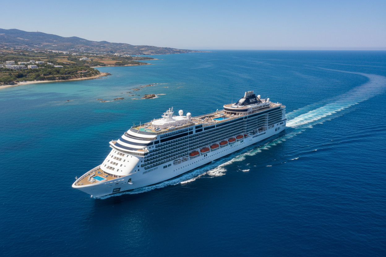 Nave da crociera MSC nel Mediterraneo
