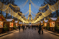 Parigi - Mercatini di Natale sugli Champs-Élysées con la Torre Eiffel illuminata