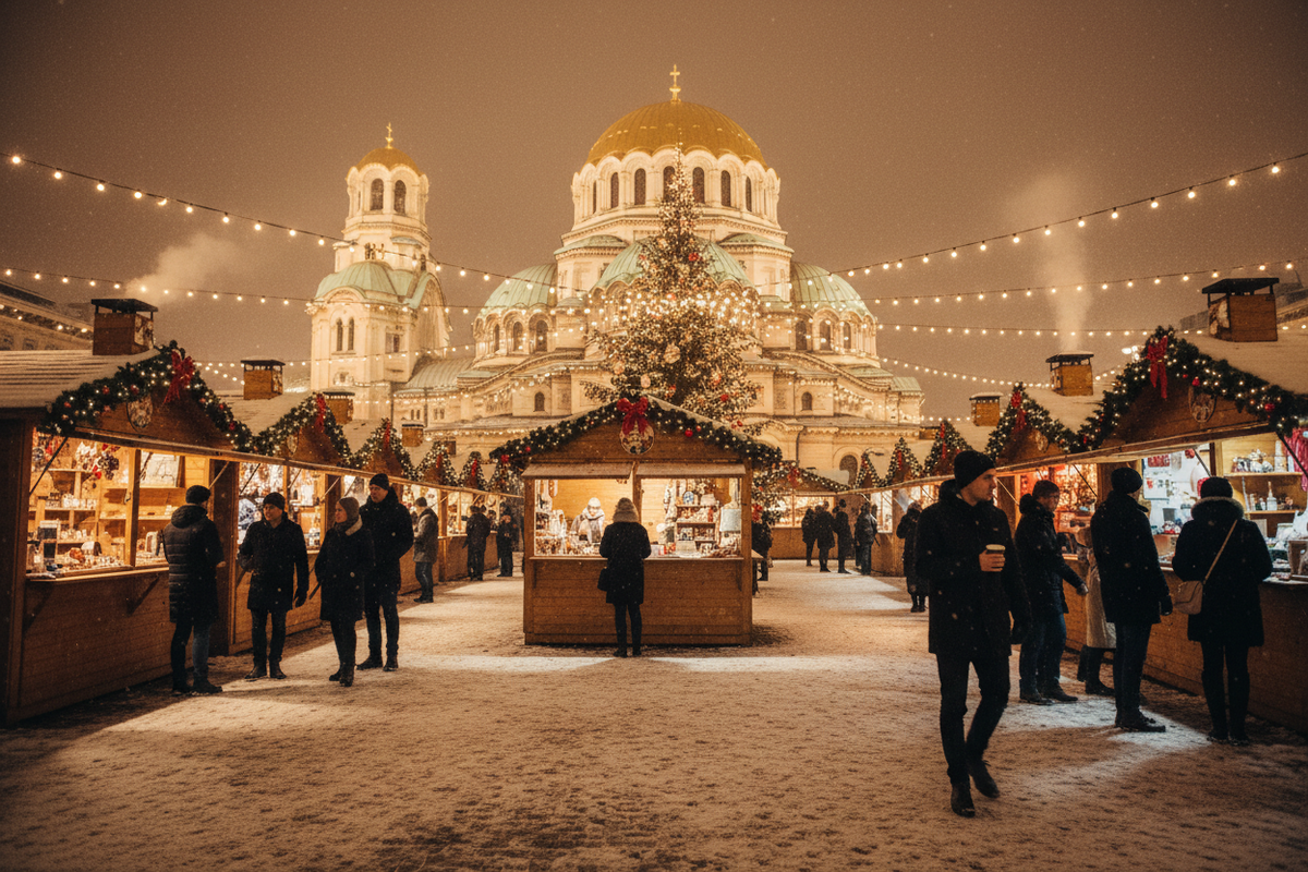 Sofia - Mercatini di Natale vicino alla Cattedrale Alexander Nevsky